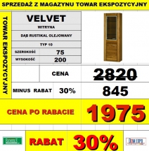 Szynaka - velvet - witryna 2 drzwiowa lewa typ 10 WYPRZEDAŻ 